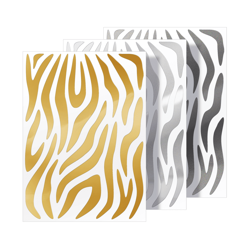 Aufkleber für Fahrrad & Helm - Zebra Metallic