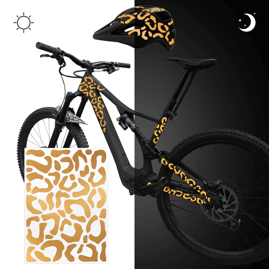 Reflektierende Aufkleber fürs Fahrrad – re:flex leo gold