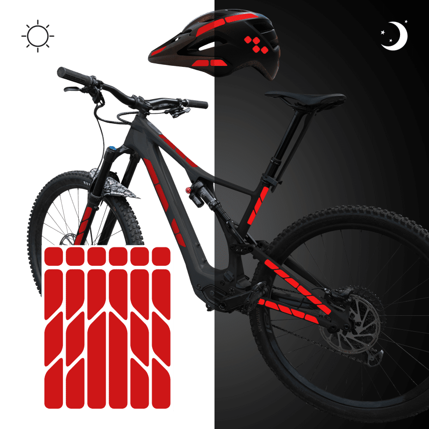 Reflektierende Aufkleber fürs Fahrrad – re:flex everywhere red