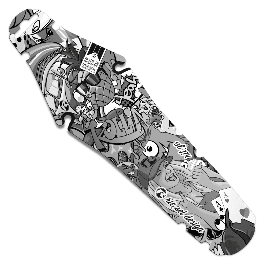 Mudguard Gravel rit:ze - Design stickerbomb eyecatcher ultra black