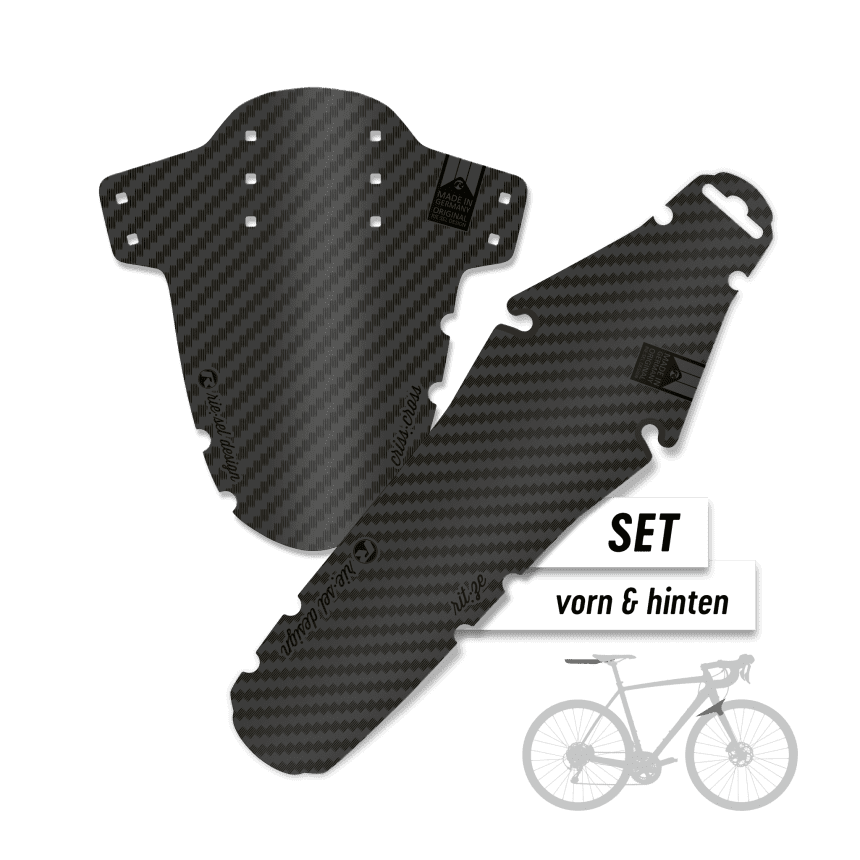 Gravel Schutzblech Set für vorne & hinten | Design carbon