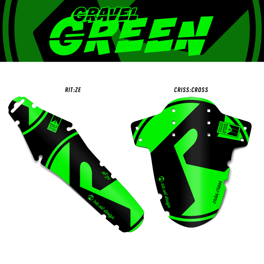 Mudguard Set Gravel - Design green