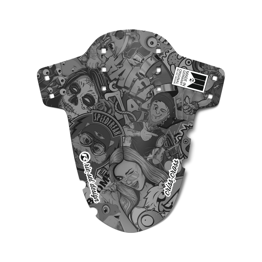 Mudguard Gravel criss:cross - Design stickerbomb ultra black