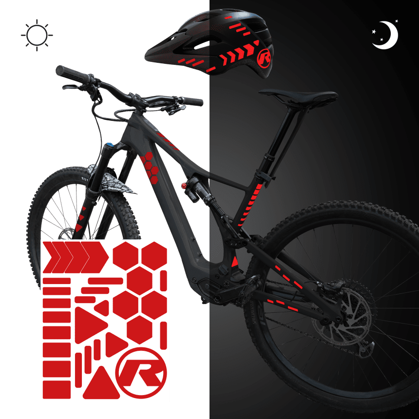 Reflektierende Aufkleber fürs Fahrrad – re:flex city red