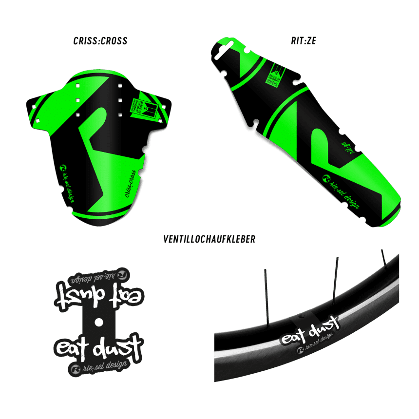 Mudguard Set Gravel - Design green