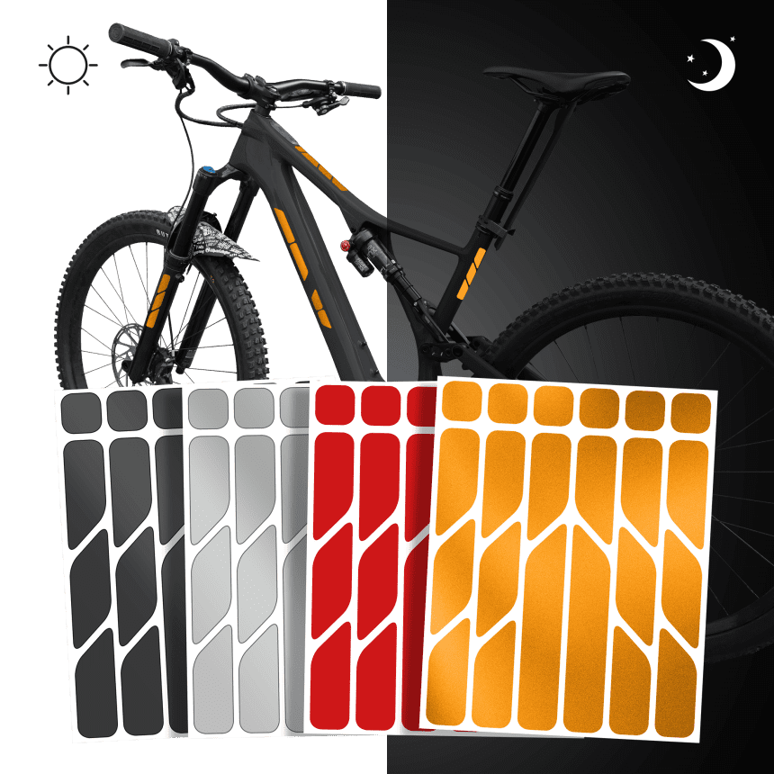 Reflective bike stickers for the frame – re:flex everywhere