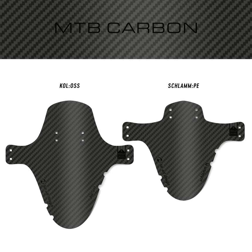 Mudguard Set MTB schlamm:PE & kol:oss – Design carbon