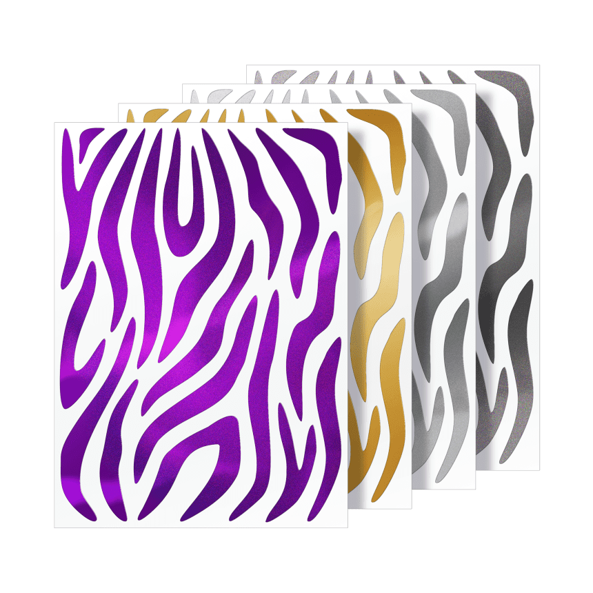 Fahrrad Aufkleber für Rahmen & Helm - Zebra metallic