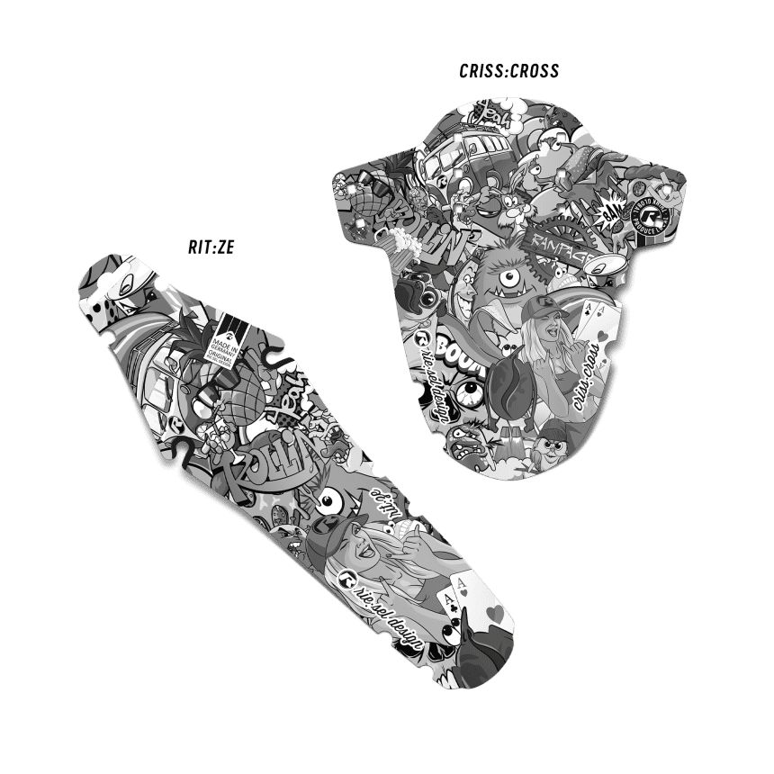 Mudguard Set Gravel - Design stickerbomb eyecatcher ultra black