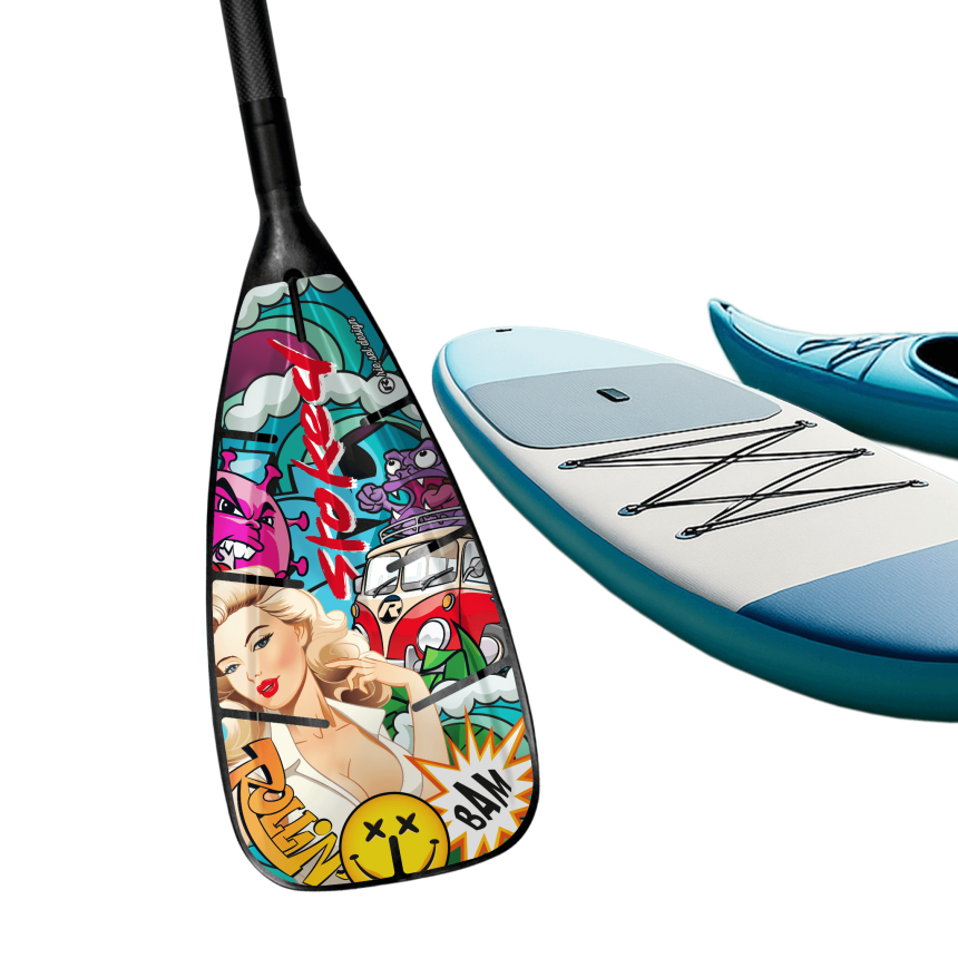 Paddel Aufkleber Set paddle:cover - stickerbomb pin up