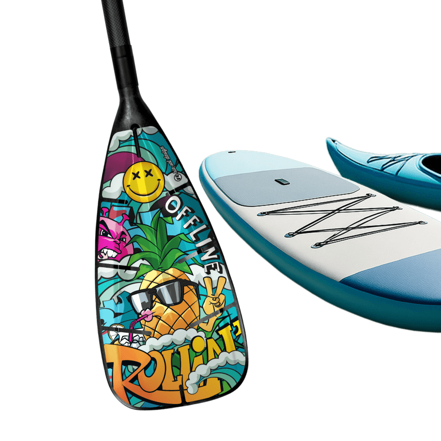 Paddel Aufkleber Set paddle:cover - stickerbomb ananas