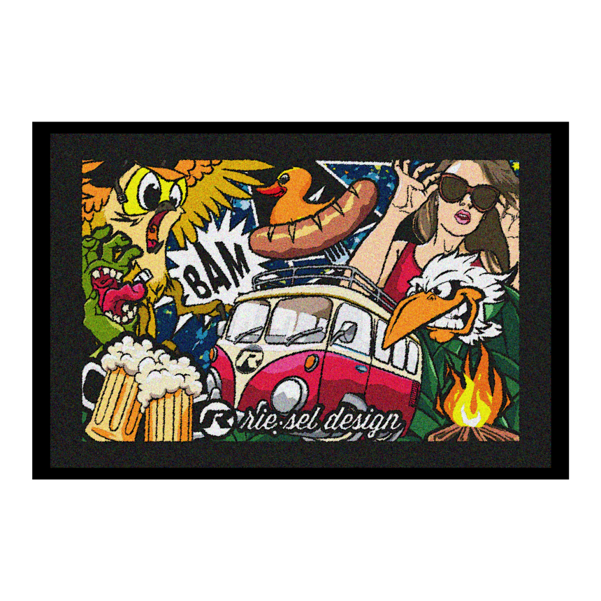 Fußmatte stickerbomb