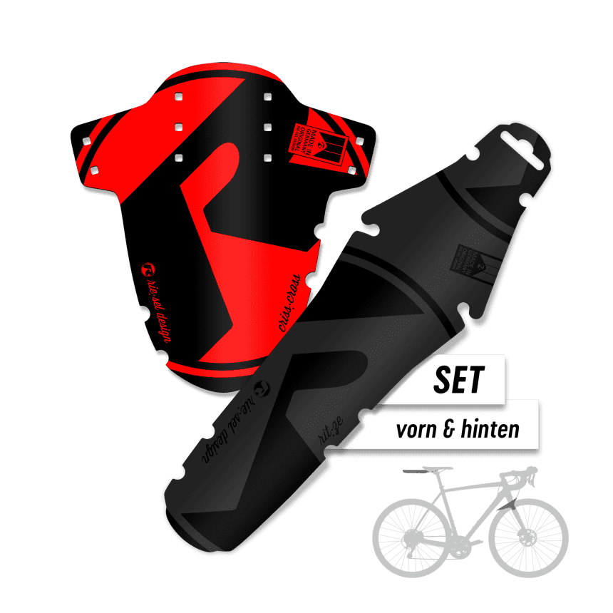 Mudguard Set Gravel criss:cross & rit:ze - Design red